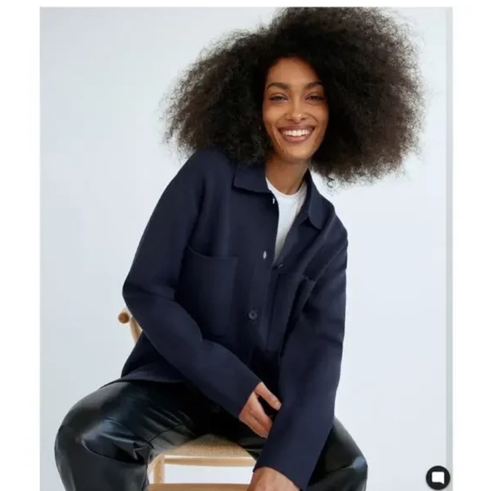 Aritzia Babaton Navy button up sweater